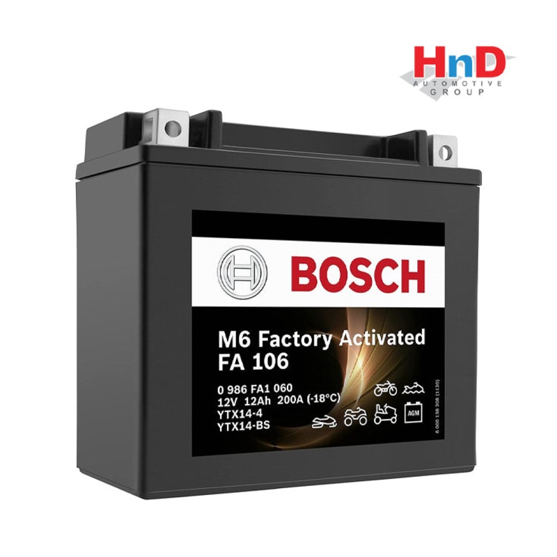 Bosch Starter Battery Factory activated AGM 12V 12AH 200A 0986FA1060