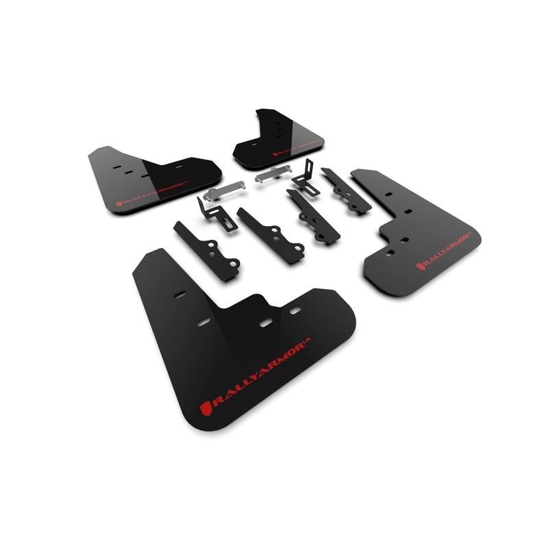 Rally Armor 2025+ Kia K4 Black Mud Flap Red Logo (MF111-UR-BLK-RD)