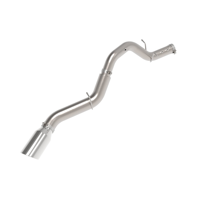aFe Power Large Bore-HD 5in 409SS DPF-Back Exhaust System w/Pol Tip 24-25 GM Diesel Trucks V8-6.6L(td) L5P (49-44147-P)